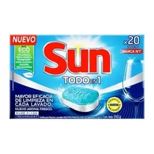 Sun Detergente Lavavajilla Todo En 1 - 20un