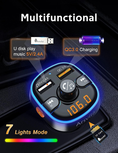 Transmisor Fm Bluetooth Para Automvil, Receptor De Radio/ad Foto 5