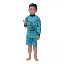 Conjunto Infantil Proteção Solar Uv 50+ Camisa E Short