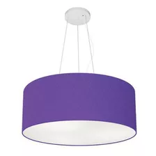 Lustre Pendente Cilíndrico Md-4047 50x21cm Roxo - Bivolt