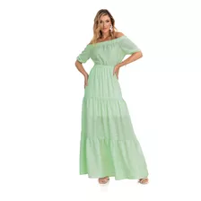 Vestido Longo Em Air Flow Endless Verde