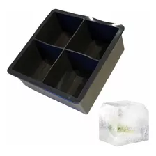 Cubetera De Silicona Xxl Ionify Para 4 Cubos De Hielo Color Negro