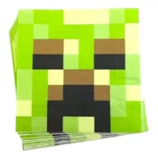 Servilletas Desechables Cumpleaños Minecraft (12 Unidades)