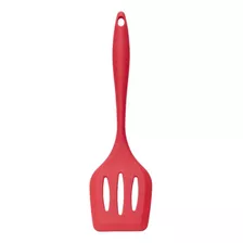 Espátula Silicone Para Frituras Omeletes Lanches Resistentes Cor Vermelho