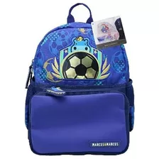 Mochila Escolar 2 Em 1 Football Azul - Marcus & Marcus