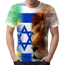 Camisa Camiseta Bandeira Israel Brasil Apoio Jerusálem Hd 3