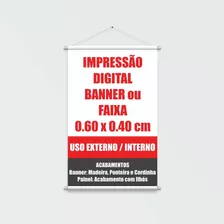 Banner Personalizado 60x40cm Impressão Digital Lona Arte