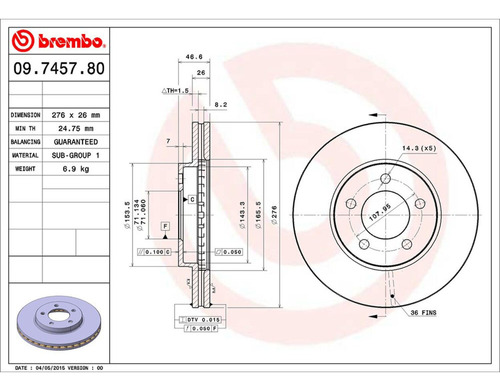 Rotor Freno Izquierdo O Derecho Delantero Taurus 94/00 Foto 2