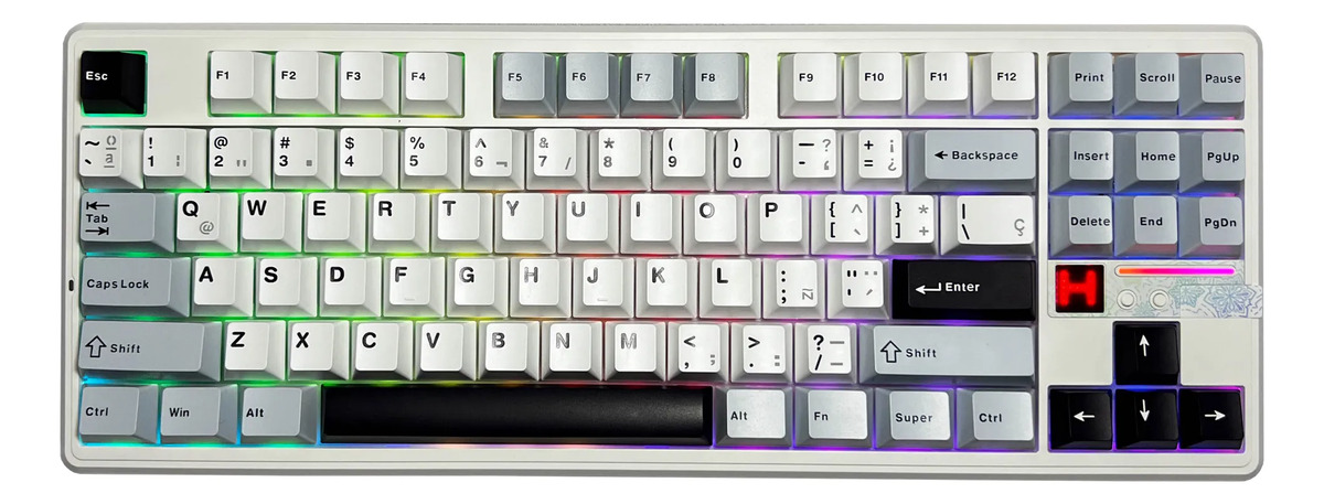 AULA F87 PRO V2 WHITE BLUE DARK PURPLE WIRELESS TKL INGLÉS