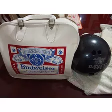 Bola De Boliche Marca Voit Con Maleta Budweiser 