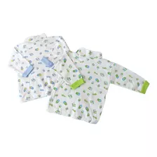 Pack 2 Beatles Algodón Estampados Manga Larga Bebe 3-6 Meses