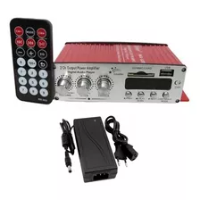 Amplificador De Som Módulo Mp3 Radio Usb Cartão + Fonte 5a