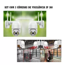 Kit 2 Câmera 360 Ip De Vigilância Residencial Inteligente Cor Branca