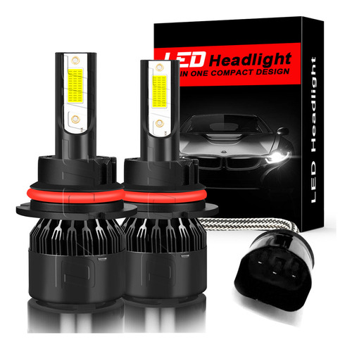 Carcasa De Faros Cuadrados De 7 Pulgadas + 9003/h4 Led Faros