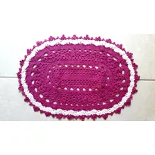 Tapete Crochê Oval Roxo 1 Pçs