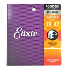 Encordado Elixir Guitarra Acustica Nanoweb 10/47