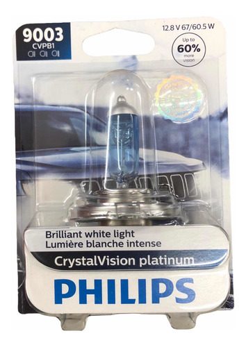 ( 1 ) Foco Philips Crystal Vision Platinum 9003 H4 67/60.5w Foto 9