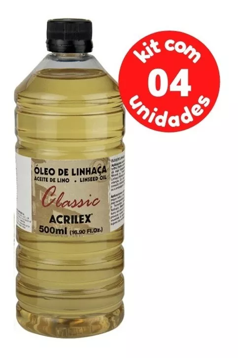 Kit C/4 Óleos De Linhaça 500ml Acrilex
