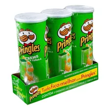 Batata Pringles Creme E Cebola Pack Com 3 Unidades 120g Cada