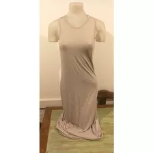 Vestido Etiqueta Negra Gris Mujer Extra Largo Elastizado 