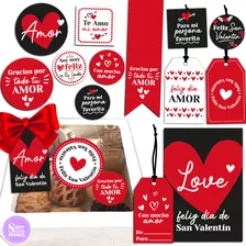 Kit Imprimible San Valentín Feliz Día Amor Tags Tarjetas 