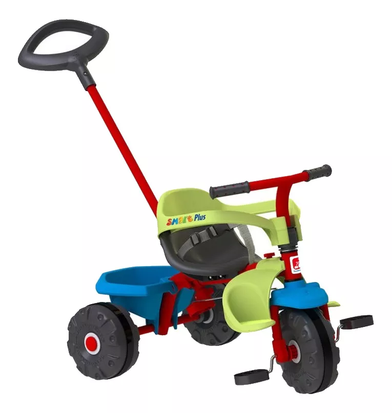 Triciclo Multifuncional Bandeirante Smart Plus Vermelho, Azul-firenze, Verde-pistache E Grafite