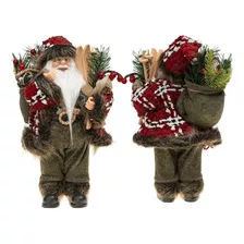 Papai Noel Boneco 40cm Enfeite Luxo Decoracao Natalina