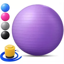 Bola Pilates Suiça Yoga 65cm Ginástica Abdominal C/ Bomba Cor Roxo