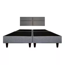 Recamara Base Cama Box Cabecera Cairo Gris King Size