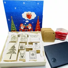 Presente De Natal Kit Com Carimbos Natalinos