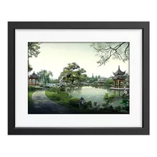 Quadro Natureza Lago 65x45cm Paisagem Oriental Sala Quarto