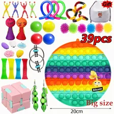 Kit De Brinquedos Pop It Fidget Gobang Rainbow Pioneer 39 Un