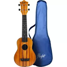 Ukelele Flight Soprano Tus55 Con Funda Acacia Color Marrón