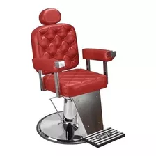 Cadeira Salão Beleza Barbearia Barbeiro Top Premium Cor Vermelho Facto