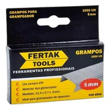 Grampo Grampeador 06mm Com 1000 Peças Fertak 