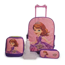 Kit Mochila Infantil Princesa Sofia Rodinha Lancheira Termic