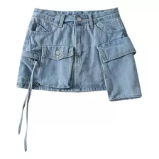 Design Asymmetric Tooling Denim Skirt