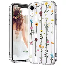 Compatible iPhone XR Case, Clear Wildflower Floral Flow...