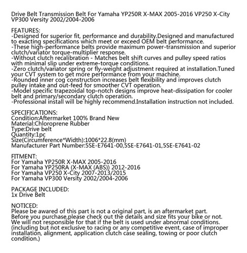 Banda De Transmisin Para Yamaha X-city Vp125 X-max Versity Foto 7