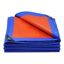 Lona Azul E Laranja Caminhão Piscina Impermeável 110gsm 10x8