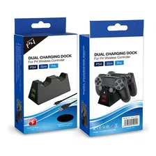 Base Cargador Doble Para Control Ps4 Con Indicador De Luz