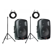 Kit 2 Caixa De Som Acústica Staner Ps1501 400w +tripé + Cabo