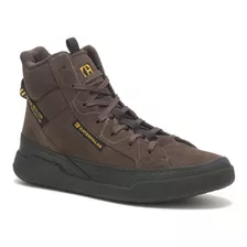 Zapatilla C/caña Cuero Hombre Hex Hi Utility Café Cat