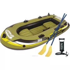 Bote Safari Fishman 300 Set 2+1 Pers +remos Pesca Resistente