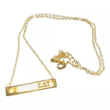 Sigma Delta Tau Horizontal 24k Bañado Oro Colgante De ...