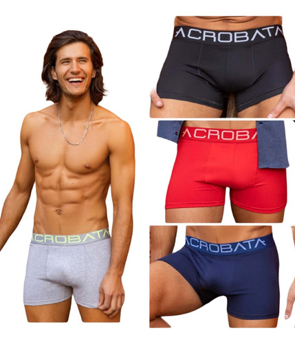 Pack X2 Boxer Calzoncillo Hombre Acróbata Liso Art. 5087, calzoncillos  hombre boxer 