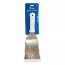 Espatula Cabo Branco Curva 90mm De Aço Inox Chapeiro Pizza Cor Branco