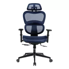 Cadeira Escritório Dt3office Alera+ Ergonomica E Confortável Cor Azul Material Do Estofamento Mesh