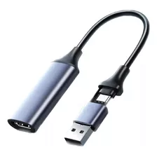 Adaptador Usb 3.0 2.0 Type-c 2 Em 1 Hdmi Video Audio 1080p