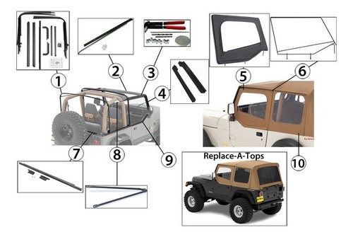 Toldo Suave Para Jeep Wrangler Bestop Smitybilt Yj Tj Regalo Foto 7